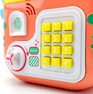 Woopie WOOPIE Elektroniczna Skarbonka Sejf Bankomat na Pin Kod Dostępu Krab Plecak Pomarańczowy 6