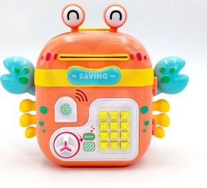 Woopie WOOPIE Elektroniczna Skarbonka Sejf Bankomat na Pin Kod Dostępu Krab Plecak Pomarańczowy 8