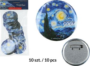 Carmani Kpl. 10 przypinek - V. van Gogh, Gwiaździsta Noc (CARMANI) 1