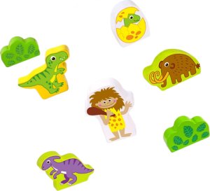 Tooky Toy TOOKY TOY Drewniana Magnetyczna Kolejka Dinozaury + Figurki 6