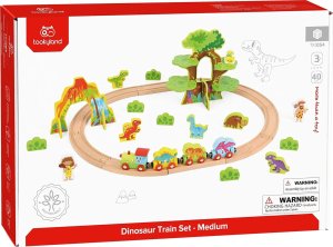 Tooky Toy TOOKY TOY Drewniana Magnetyczna Kolejka Dinozaury + Figurki 10