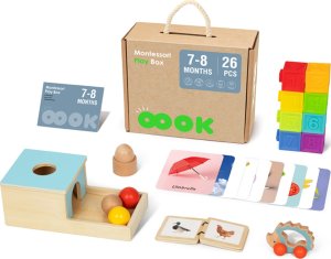 Tooky Toy TOOKY TOY Box Pudełko XXL Montessori Edukacyjne 6w1 Sensoryczne 7-8 Mies 1