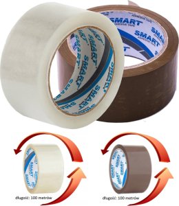 Smart TAŚMA PAKOWA SMART 48 MM X 100 M AKRYL, BRĄZOWY 1