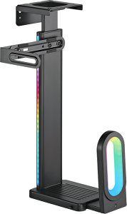 Uchwyt do komputera Ultradesk Ultradesk FLANK Uchwyt komputerowy pod blat biurka, RGB, czarna 2