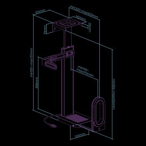 Uchwyt do komputera Ultradesk Ultradesk FLANK Uchwyt komputerowy pod blat biurka, RGB, czarna 9