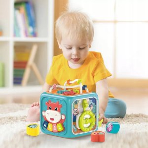 Woopie WOOPIE Interaktywna Kostka Sensoryczna Edukacyjna Montessori Sorter 6w1 5