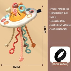 Woopie WOOPIE BABY Zabawka Sensoryczna Montessori Gryzak Grzechotka Wielofunkcyjny UFO 8