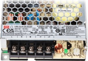 Mean Well Zasilacz do montażu wewnętrznego 24V 3,2A 76,8W LRS-75-24 3