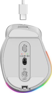 Mysz Genius Mysz bezprzewodowa, Genius Ergo 9000S Pro, różowa, optyczna, 2400DPI 6