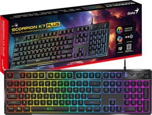 Klawiatura Genius Genius GX Gaming Scorpion K7 Plus, klawiatura CZ/SK, do gry, przewodowa (USB), czarna, COPILOT 4