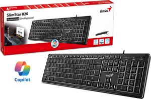Klawiatura Genius Genius SlimStar 820, klawiatura CZ/SK, slim rodzaj przewodowa (USB), czarna 5