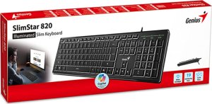 Klawiatura Genius Genius SlimStar 820, klawiatura CZ/SK, slim rodzaj przewodowa (USB), czarna 6