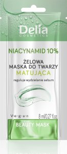 Delia DELIA Beauty Żelowa maseczka do twarzy matująca z niacynamidem 10% 8 ml 1