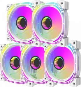 Wentylator Darkflash INF 24 Pro PWM ARGB 120mm biały 5-pack 1