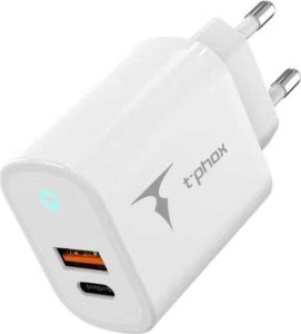 Ładowarka T-Phox Ładowarka Sieciowa 45W USB + USB-C T-PHOX GLORY biała 1