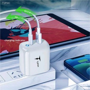 Ładowarka T-Phox Ładowarka Sieciowa 45W USB + USB-C T-PHOX GLORY biała 4