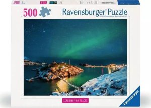 Ravensburger Puzzle 500 Zorza Polarna nad Bergsfjord 1