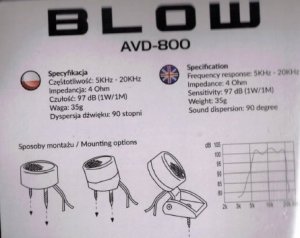 Głośnik samochodowy Blow 30-592# Głośn. wysokotonowe blow avd-800 3