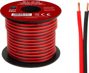 Kabel Blow 73-344# Przew.głośn.2x1,00mm czarno-czerwony 25m 1