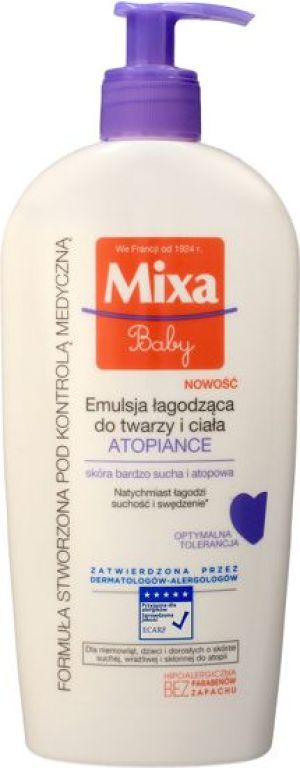 Mixa Baby Atopiance Emulsja łagodząca do twarzy i ciała dla dzieci 400ml 1