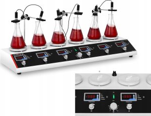 Steinberg Mieszadło magnetyczne laboratoryjne 99deg;C timer 6 stanowisk + mieszadełka 7
