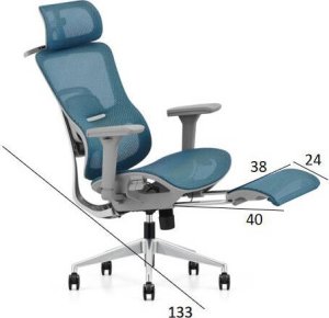 Krzesło biurowe Angel Homer Szaro-niebieskie 9