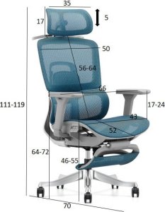 Krzesło biurowe Angel Homer Szaro-niebieskie 10