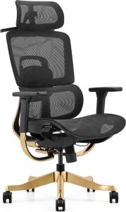 Krzesło biurowe Angel Glamour Gold Czarno-złote 1