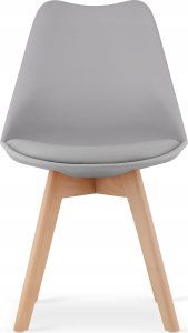 Leobert Zestaw stół kwadratowy 80x80 dąb sonoma + 4 krzesła MARK szare 7