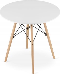 Leobert Zestaw stół okrągły TODI 80cm biały + 4 krzesła MARK białe 11