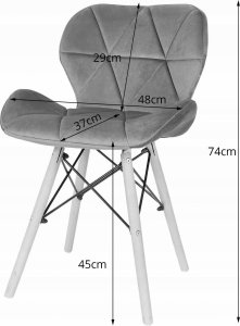 Leobert Zestaw stół okrągły TODI 80 czarny + 4 krzesła LAGO szare 3