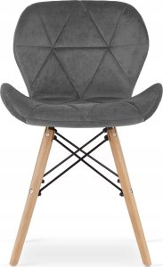 Leobert Zestaw stół okrągły TODI 80 czarny + 4 krzesła LAGO szare 7