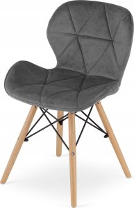 Leobert Zestaw stół okrągły TODI 80 czarny + 4 krzesła LAGO szare 10