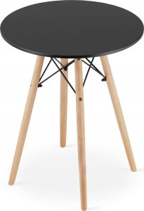 Leobert Zestaw stół okrągły TODI 60 czarny + 2 krzesła LAGO czarne 11