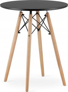 Leobert Zestaw stół okrągły TODI 60 czarny + 2 krzesła LAGO czarne 11