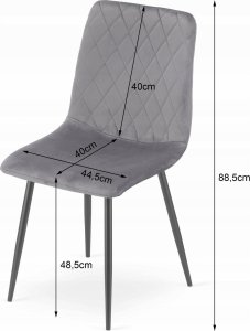 Leobert Zestaw stół okrągły TODI 80 czarny + 4 krzesła TURIN ciemnoszare 3