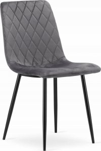 Leobert Zestaw stół okrągły TODI 80 czarny + 4 krzesła TURIN ciemnoszare 5