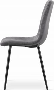 Leobert Zestaw stół okrągły TODI 80 czarny + 4 krzesła TURIN ciemnoszare 6