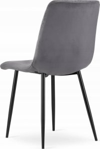 Leobert Zestaw stół okrągły TODI 80 czarny + 4 krzesła TURIN ciemnoszare 8