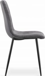 Leobert Zestaw stół okrągły TODI 80 czarny + 4 krzesła TURIN ciemnoszare 9
