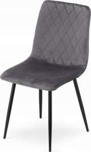 Leobert Zestaw stół okrągły TODI 80 czarny + 4 krzesła TURIN ciemnoszare 10