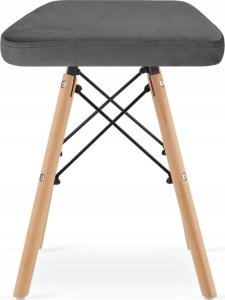 Leobert Taboret WERK - szary aksamit / nogi naturalne x 1 2