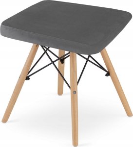 Leobert Taboret WERK - szary aksamit / nogi naturalne x 1 4