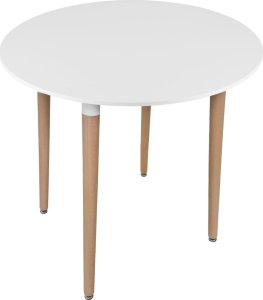 Leobert Stół KAMI Okrągły 80cm - biały / naturalne nogi 2