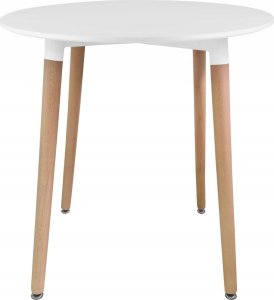 Leobert Stół KAMI Okrągły 80cm - biały / naturalne nogi 4