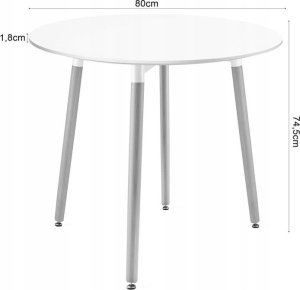 Leobert Zestaw stół okrągły KAMI 80cm + 4 krzesła MARK białe 8