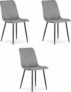 Leobert Krzesło LAVA - jasny szary aksamit x 4 6