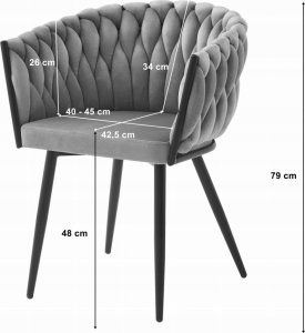 Leobert Krzesło ORION - aksamit jasnoszare x 1 5