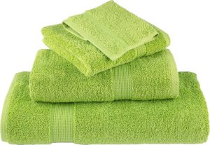 vidaXL Ręczniki, premium, 2 szt., zielone jabłko, 100x200 cm, bawełna 4