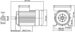 vidaXL Silnik elektryczny, 1-fazowy, aluminium, 1,5kW/2HP, 2P, 2800rpm 8